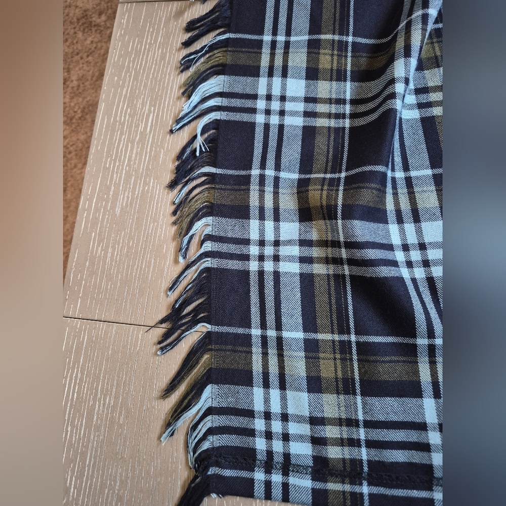 Requirements Black, Light Blue & Olive Plaid Midi Wrap Pencil Skirt - Picture 10 of 12